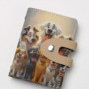 Dog-Themed mini Tan Card Holder